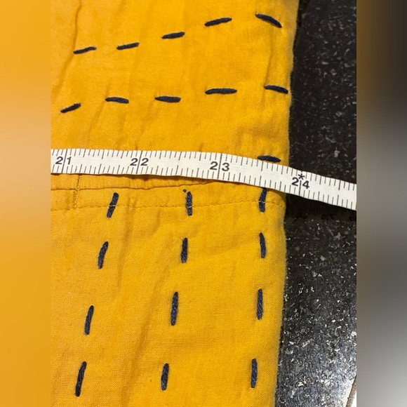 J Jill Pure Jill Kantha-Stitched Kimono Jacket  Pockets Golden Rod SZ. Med - Picture 12 of 16